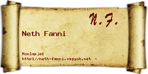 Neth Fanni névjegykártya
